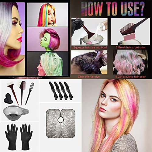 13 komada alata za farbanje kose, komplet za farbanje kose, četka za farbanje kose i činija-šal