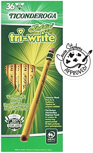 Ticonderoga® tri-olovke za pisanje, sa gumicama, 2 Olovo, žuto, pakovanje od 36 & amp; Tri-pisanje