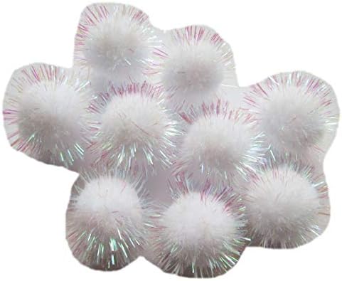 Yycraft 50pcs Glitter Tinsel Pom Poms Sparkle kuglice za DIY Craft / Dekoracija za zabavu / Igračke za mačke
