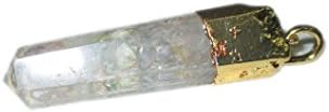Snažna pozlaćena kristalna kremena kvarcna čak Point privjesak Prirodni dragi kamen zacjeljivanje