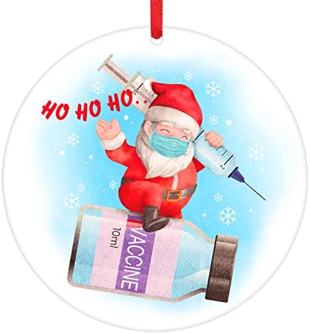 FLYAB 2022 Božić vakcina Ornament godine smo svi dobili vakcinisani jelku Ornament Funny Santa