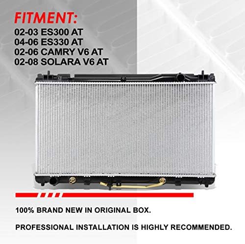 DPI 2435 fabrički stil 1-redni radijator za hlađenje kompatibilan sa ES300 ES330 Camry Solara V6 AT/MT 02-08,