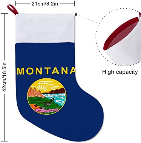 Montana California State Flag Božić viseći čarape za čarape za Xmas Tree Kamin za odmor Kućni kućni dekor