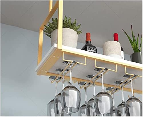EMISOO plafonska polica postavljena na plutajuću viseću staklenu policu za vino, za barove/restorane/kuhinje