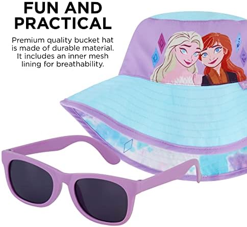 Disney Girls Rash Guard Set sa šeširom i sunčanim naočarima, smrznut, od 3-8 godina