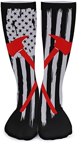 WEEDKEYCAT Firefighter uznemireni SAD Zastava debele čarape novost Funny Print grafički Casual toplo Mid Tube