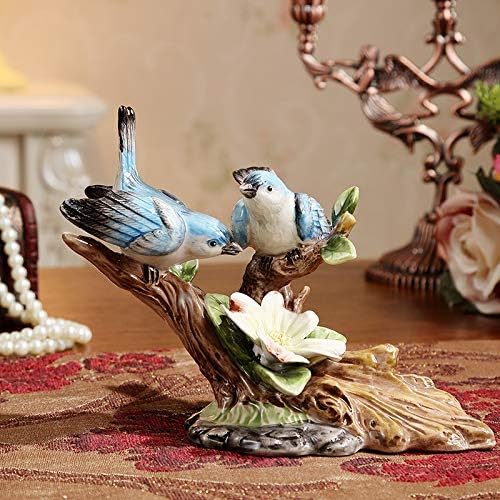 FDJFDJ porculan ljubitelji ptica minijaturna ručno rađena keramika Par ptice figurine vjenčani dekor