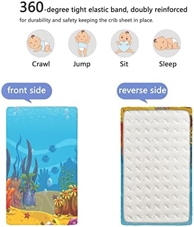 Podvodni tematski plahte, prenosivi mini krevetići listovi mekani mali madrac ploča za djecu za djevojčicu