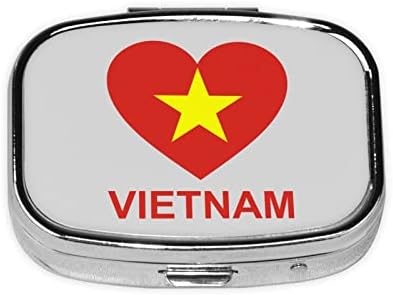 Love Vijetnam Square Mini Pill Box travel friendly Portable kompaktna pilula slučaj sa ogledalom