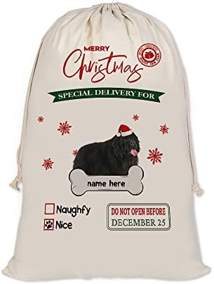 Bageyou Custom Dog Santa Sacks Slatka newfoundland Santa torba za božićni Božić s poklon za crtanje pamuk