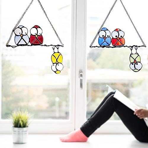 Yajun vitraž stakleni prozor vješanja ptica serija Ornamenti privjesak Kućni ukrasi za unutrašnju i vanjsku