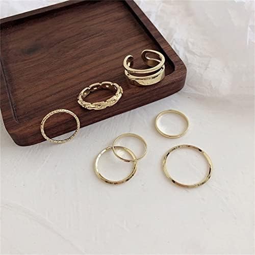 Žene Obećavajuće prstenove 7 komada Jednostavni dizajn podudaranje prstena ženskog divljih spojnih indeksa