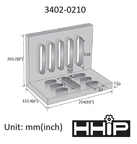 HHIP 3402-0210 10 x 8 x 6 ugaona ploča sa prorezima, otvorena