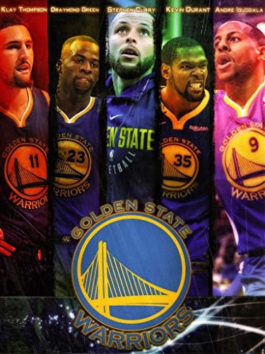 Golden State Warriors Vintage Cool Awesome Art Curry Durant Draymond zelena Iguodala Klay gsw