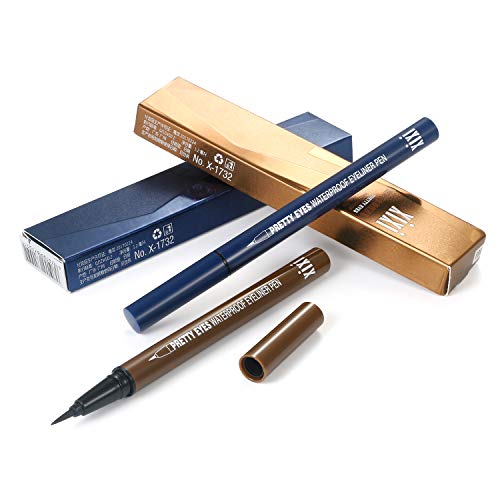 Vtrem 15 boja Contour Palette Kit & amp; 2 Pakovanje tečnost olovka za oči olovka, tamnoplava/Svijetlosmeđa
