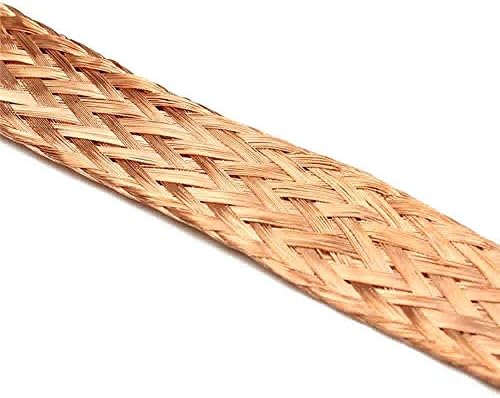 Nianxinn Copper Braid Wire Flat Copper Braid Cable 3m / 9. 84ft gola Cu metalna pletena Navlaka za