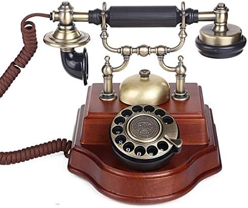KLHHG retro telefon, retro fiksni telefon za kućni hotelski ured dekor od punog drveta klasični