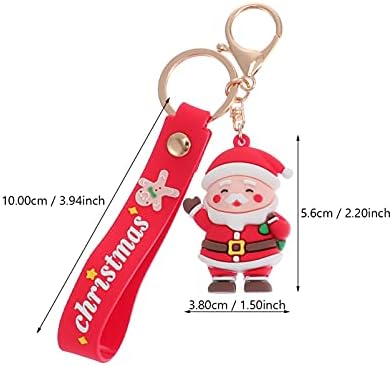 Bestsport Car Keys Keychain Santa Privjesci, 3povi Božićni crtani Cartoon Santa Keyring Privjesak - Božićno