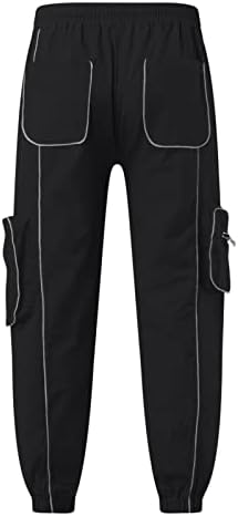 Miashui muške kargo pantalone opušteno kroje sa džepovima reflektirajuće čvrste vezice sa strukom i