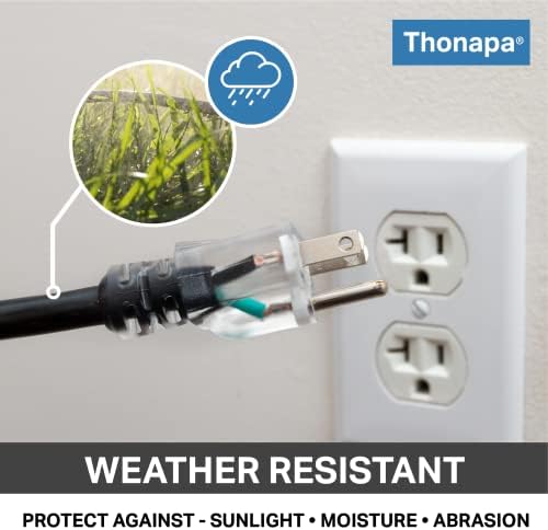 Thonapa 10 FT Produžni kabel sa 3 utičnice, sjtow otporni na ulje 12 Produžni kabel sa više izlaza