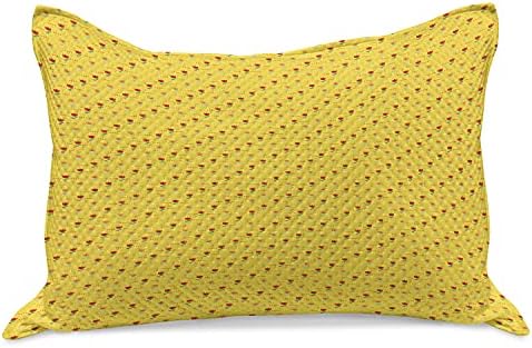 AMBESONNE Cvjetni pleteni jastuk, ponavljajući ljetni ton tulip cvijeće ilustracija Šareni dizajn, standardni