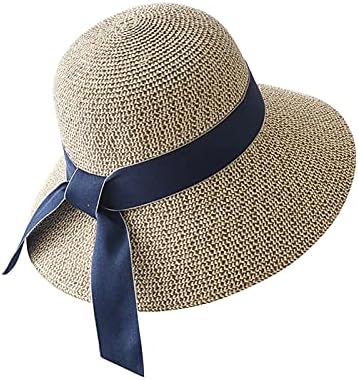 Plažni šeširi za žene široki rub sunčani šešir s kravate pakiranja ljetnih slama za žensku odmoru disketa