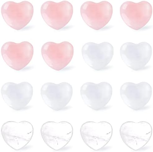 Bigotters prirodni kristali za iscjeljivanje srca, 16 kom 0,8 inča Kvarcni ametist srca Ljubav Stones Rose