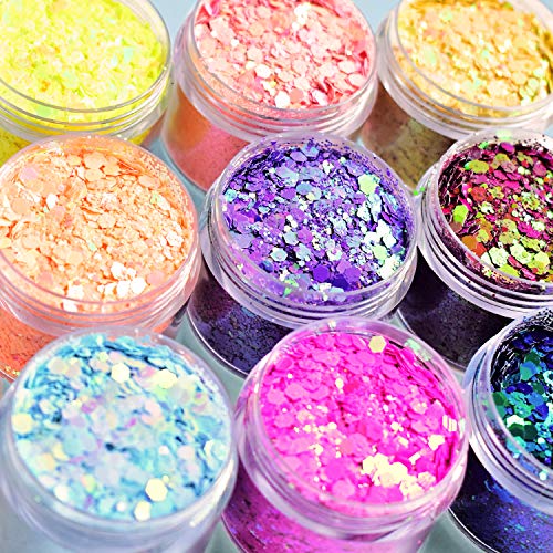 Body Glitter Wenida 9 boja 190g holografski kozmetički festival šminka šminkerki prah za lice za oči