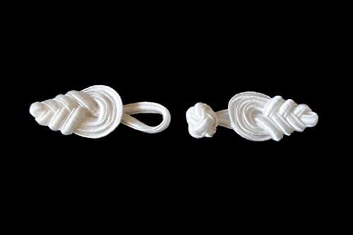 6 komada bijele boje bijele ukrasne pletenice Kineske gumbe za zatvaranje žaba knots pričvršćivači DIY šivanje