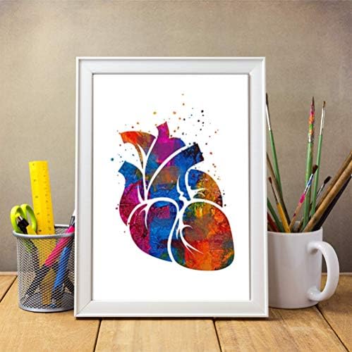 Ljudsko srce medicinska anatomija zidna Umjetnost, 11x14 inča spremna za uokvirivanje apstraktnog
