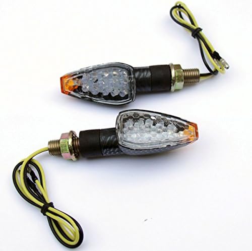 MotorToGo karbonski LED Žmigavci za motocikle bočni indikatori markera Žmigavci kompatibilni za Kawasaki