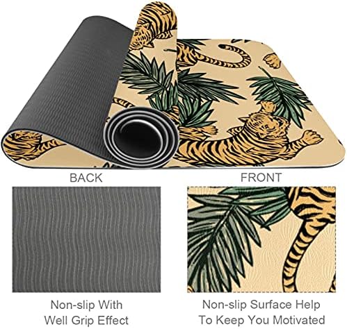 Siebzeh Tigers Print Premium Thick Yoga Mat Eco Friendly Rubber Health & amp; fitnes non Slip