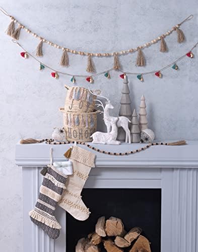 GANZ MX181861 Božićne čarape, 17-inčna visina, pamuk i drvo, set od 2