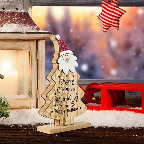 Božić ukrasi drveni Painted Božić svjetla sa šupljim slovima snijeg Božić ukrasi veliki Božić ukras