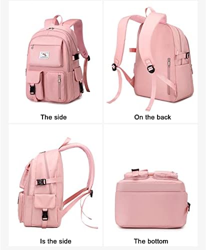 Ružičasti školski ruksak za djevojke slatke knjige za školske tinejdžere, vodootporni ruksak