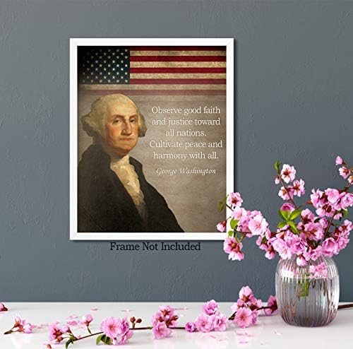 Istorijski citat Georgea Washingtona - Neuramljen zidni umjetnički Print 8x10 - odličan inspirativni poklon-motivacijski