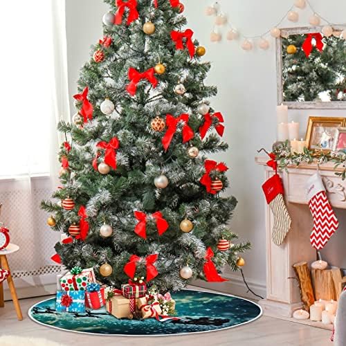 Oarencol Božić Santa Claus Moon Star Christmas Drvo suknje 36 inčni Xmas Holiday Party Tree Detaos