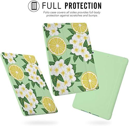 Yccy Cvijeće Flowers Floral Pad poklopac kućišta za iPad 5 / 6. Zeleni slučaj Ljeto cvijeće Limun Anti-ogrebotina