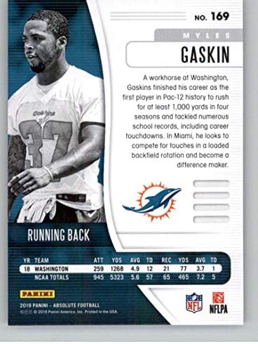 2019 Apsolut 169 Myles Gaskin RC Rookie Miami Dolphins NFL fudbalska trgovačka kartica