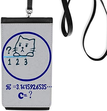 Circle Math Problem Cat Ilustracija Telefon novčanik torbica Viseće mobilne torbice Crni džep