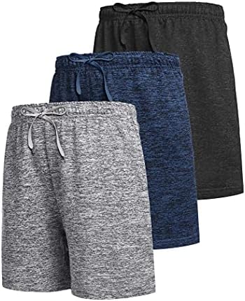Boyoo Boys 3 pakovanja Atletski kratke hlače Brze suho sport Aktivni učinak mladih Košarka s džepovima