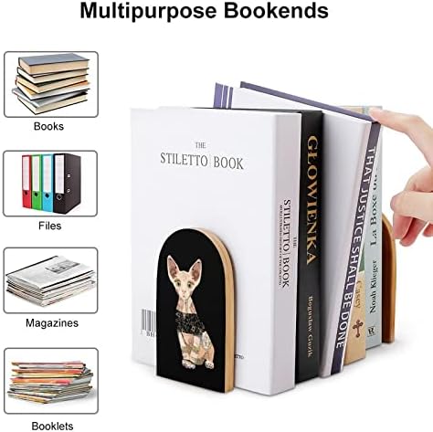 Pride Sphynx Cat drveni držači za knjige trendi dekorativni stalak za knjige za kućne i kancelarijske Police