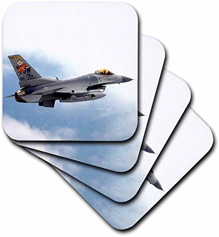 3drose CST_813_4 F-16 Jet avioni keramički podmetači za pločice, Set od 8