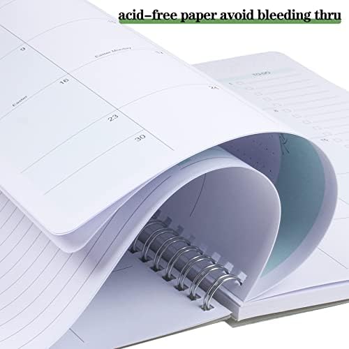 Mjesečni planer 2023-2024, jednostavan kalendar planer notebook mekog poklopca fleksibilno vezivanje sa ciljevima