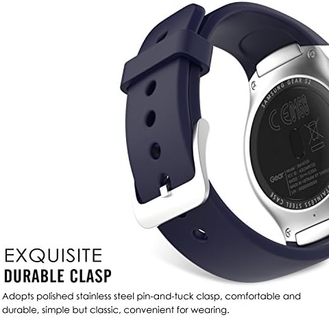 Moko Watch Band kompatibilan sa Samsung Gear S2 Smart Watch, mekani silikonski zamjenski sportski pojas, ne