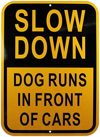 Uspori pseći ruči ispred automobila potpisuje aluminijum žuti reflektivni znak UV zaštićeni i