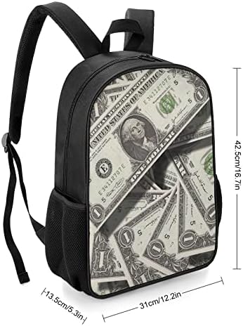 Uzorak američkog dolara Unisex ruksak lagan dnevnik modne ramena sa džepovima za boce sa vodom