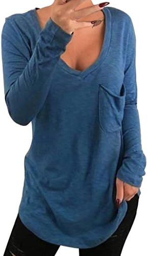 TOPUNDER labavi pulover veće veličine, ženska košulja sa dugim rukavima sa V-izrezom