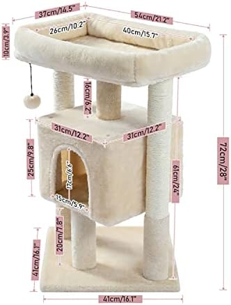 Yuehappy Cat Tree Tower za velike mačke CAT CONDO za odrasle mačke sa sisalnim ogrebotinama, kućne kuće za mačke