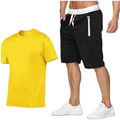 Muška pamučna majica s kratkim rukavima + kratke hlače muške casual sportske odjeće za sportsko